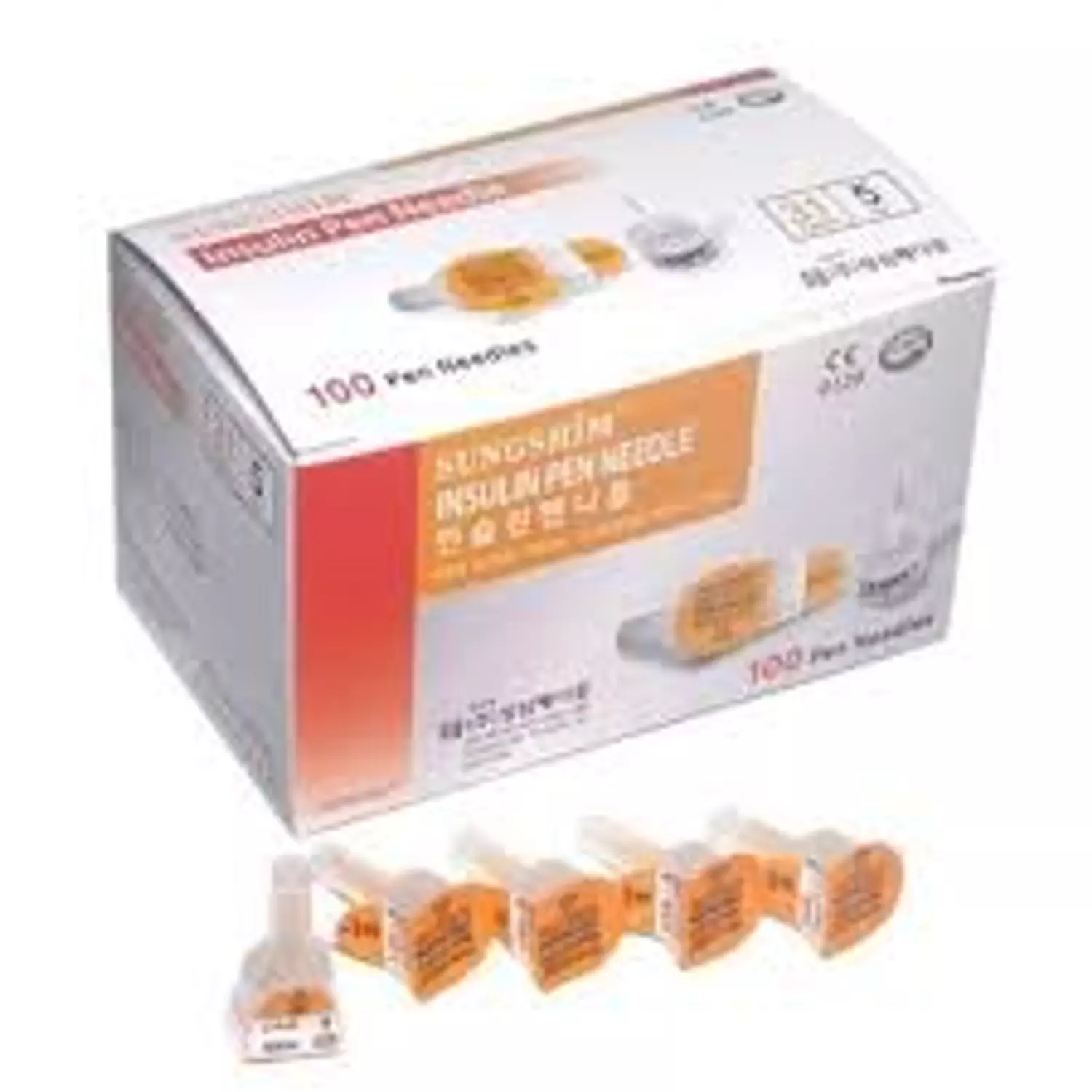 INSULIN PEN NEEDLE SUNGSHIM 5MM-ORANGE 100 PCS image