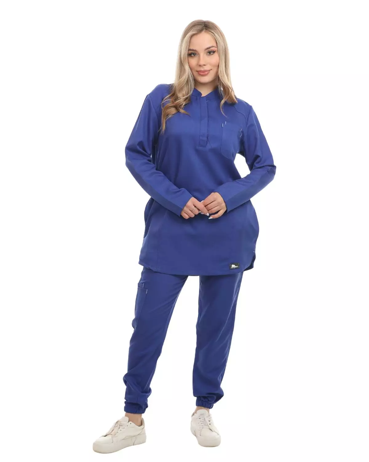 Blue Female Half Collar Scrub (Full Sleeves) 4