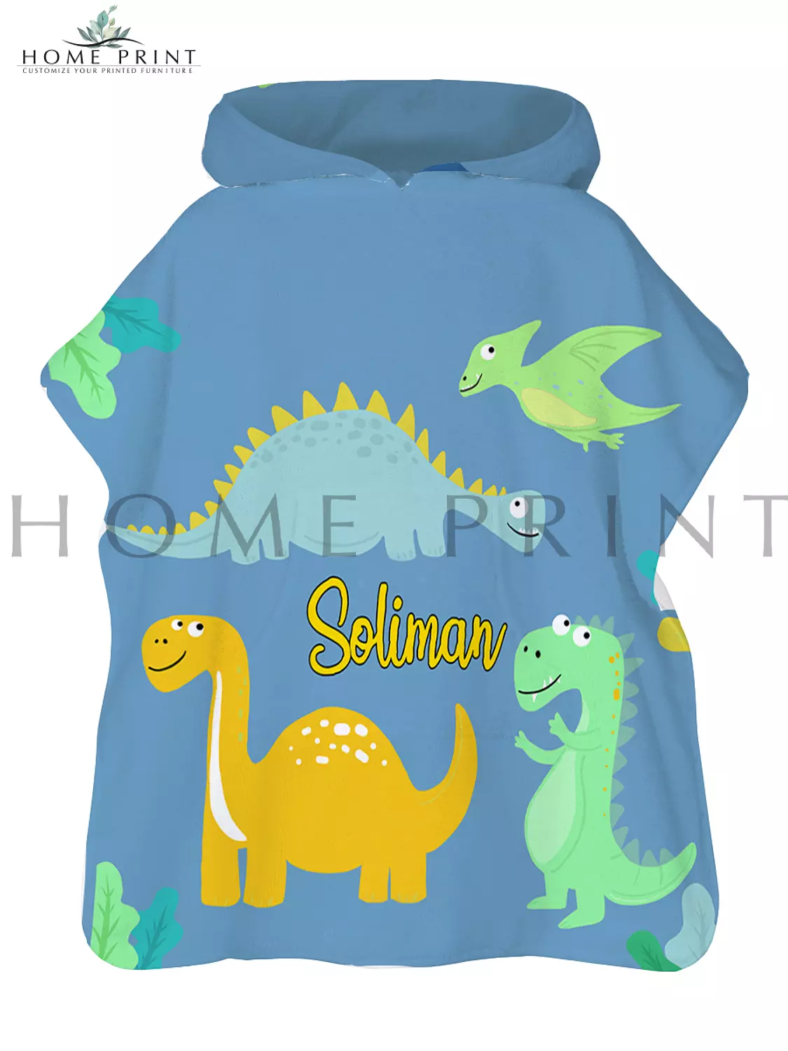 Microfiber Poncho - Dinosaurs  - Multi Color Design  image