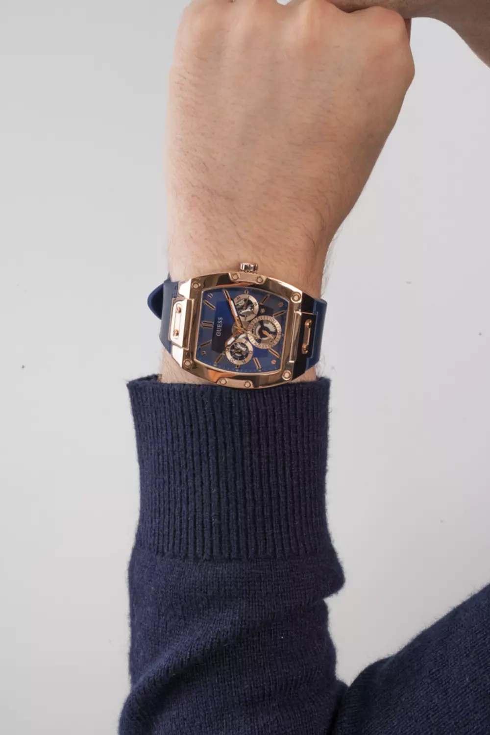 GUESS GW0202G4 Men's  Watch Rose Gold Tone Genuine leather/Silicone Strap 4