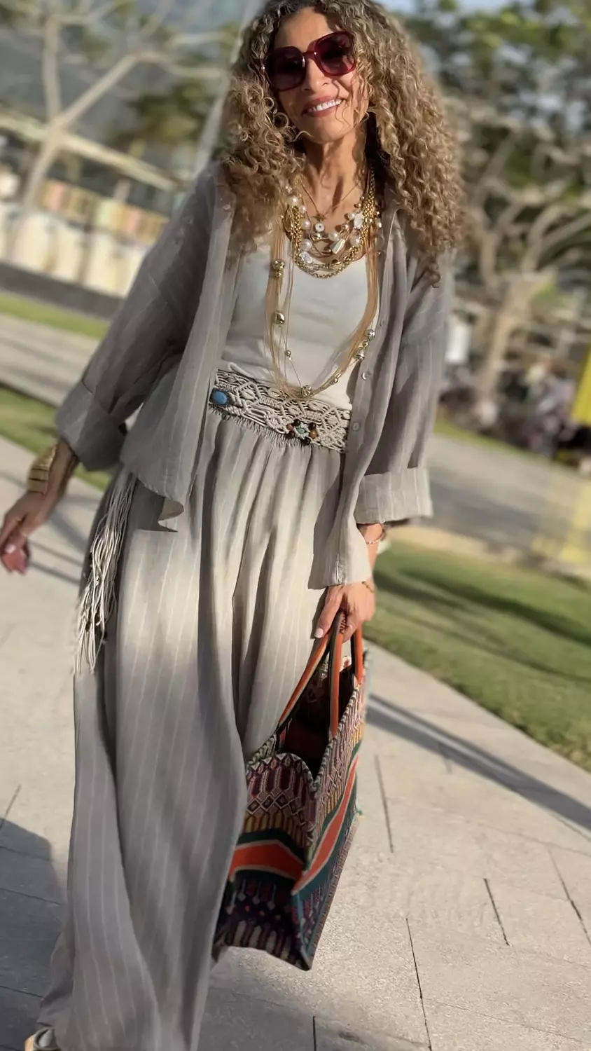 Summer Stripped Linen Set  (3142-1 / 546-4) 10