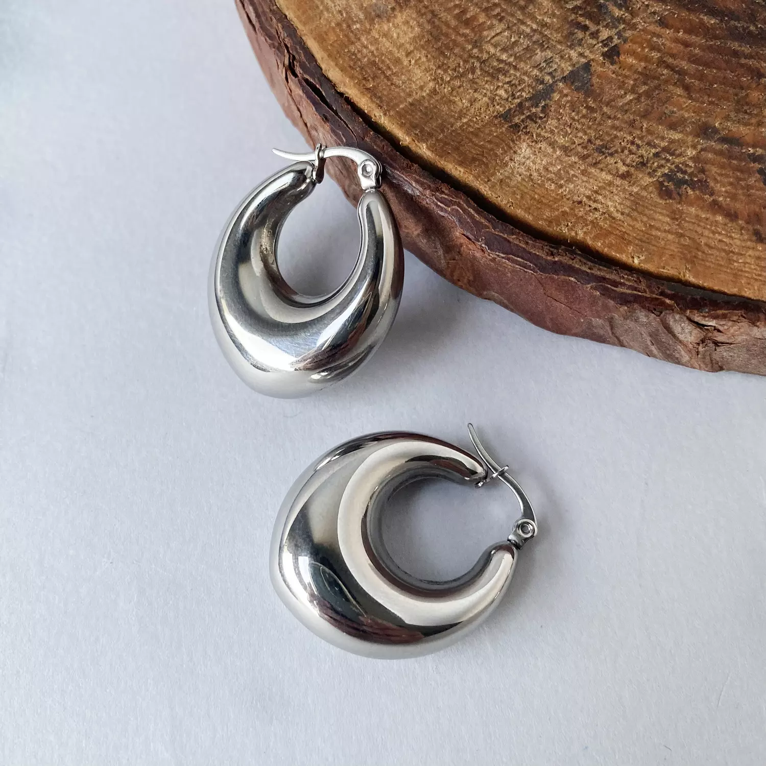 Silver Chunky hoop image