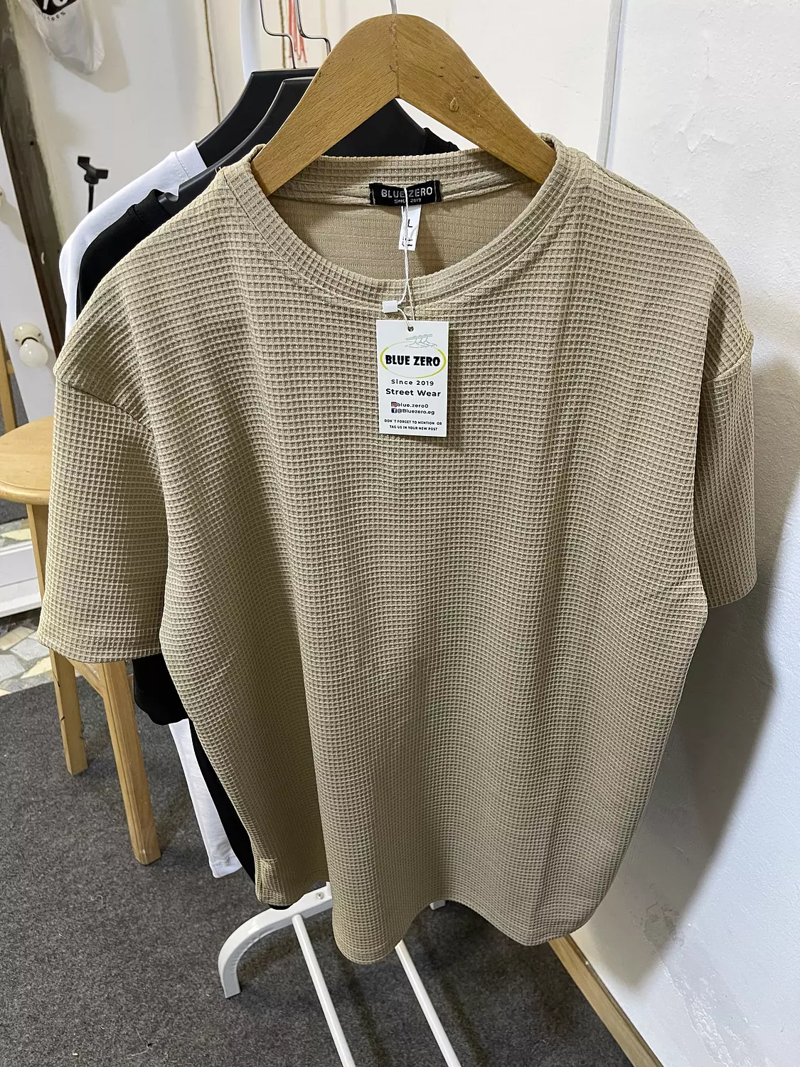 Turkish waffle Tshirt beige 2