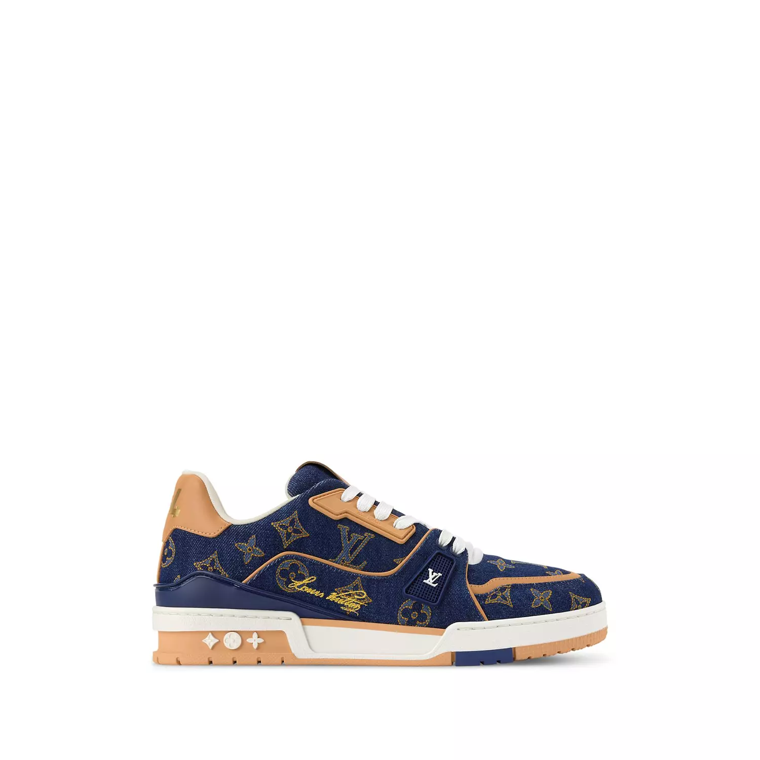 Louis Vuitton LV Trainer Sneakers in Monogram-embroidered denim image