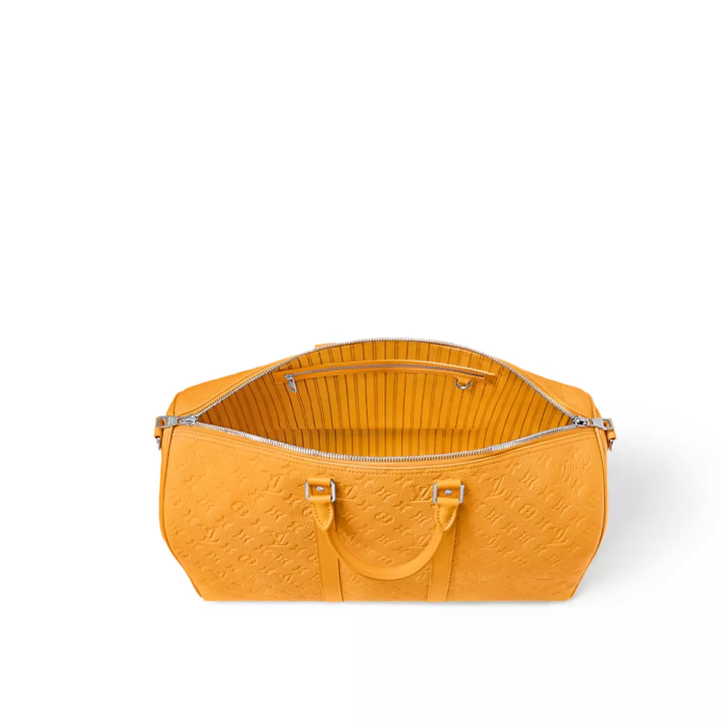 Louis Vuitton Keepall Bandouliere Ocre Orange Denim Duffle  Bag 2