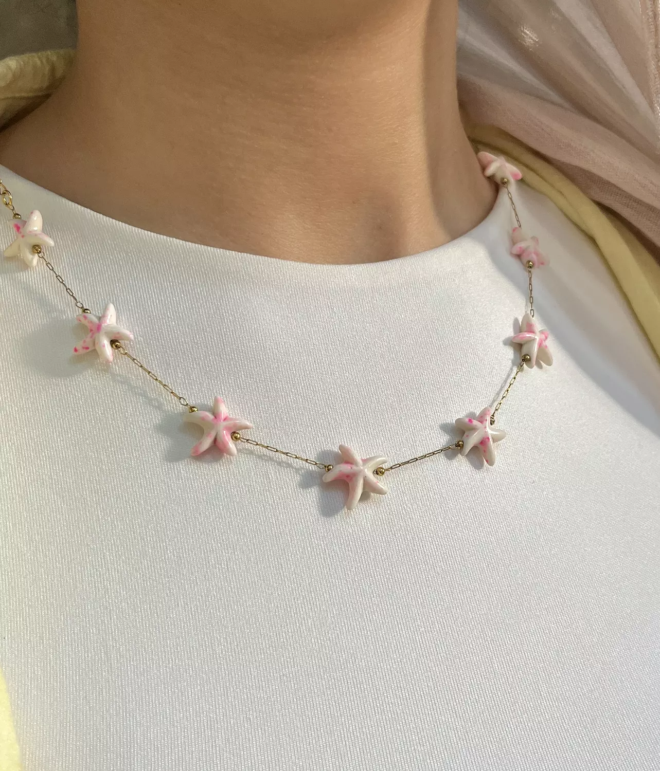 Pink starfish necklace  image
