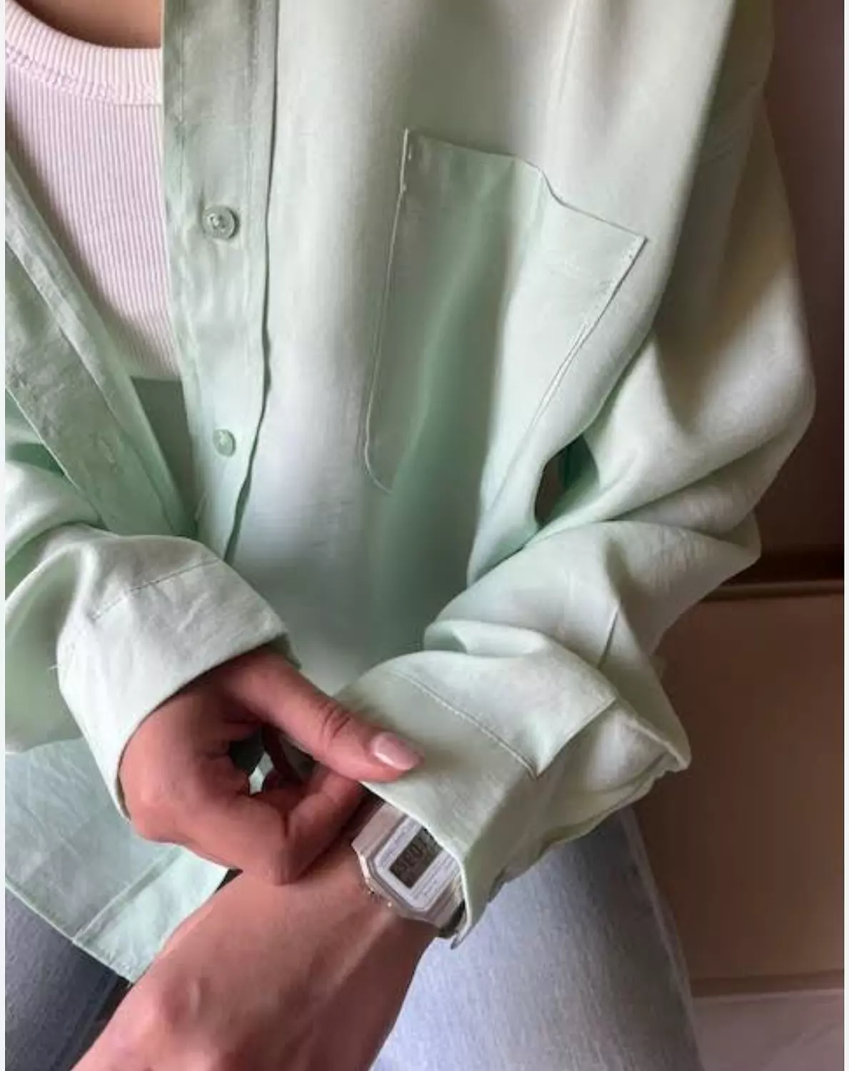 Mint green basic shirt 2