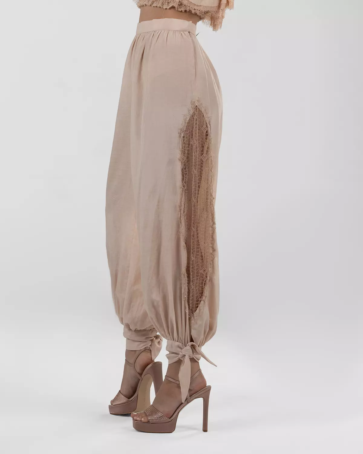 Chic Pink Bubble-Leg Pants 2