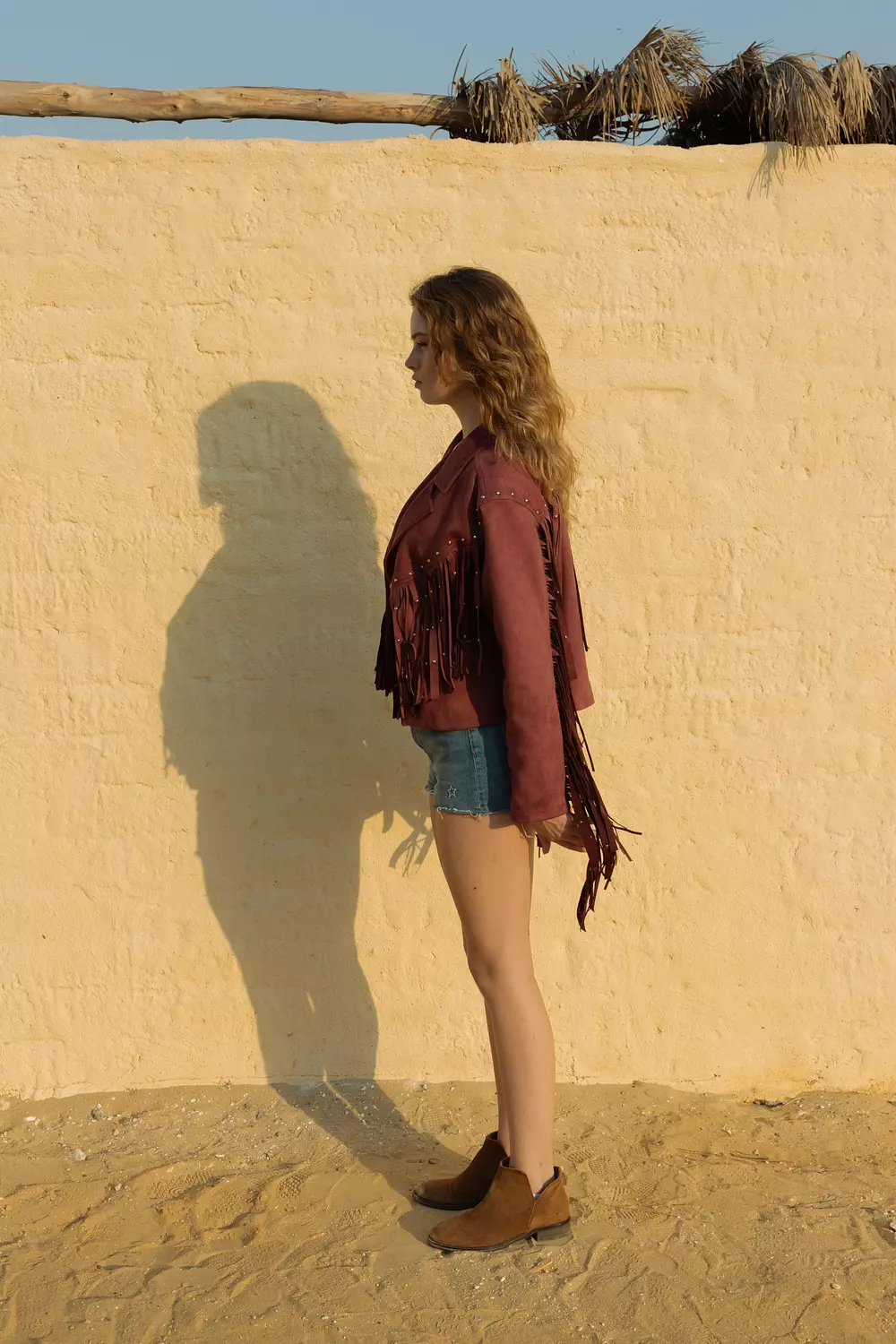 Fringe Suede Jacket - Burgundy 3