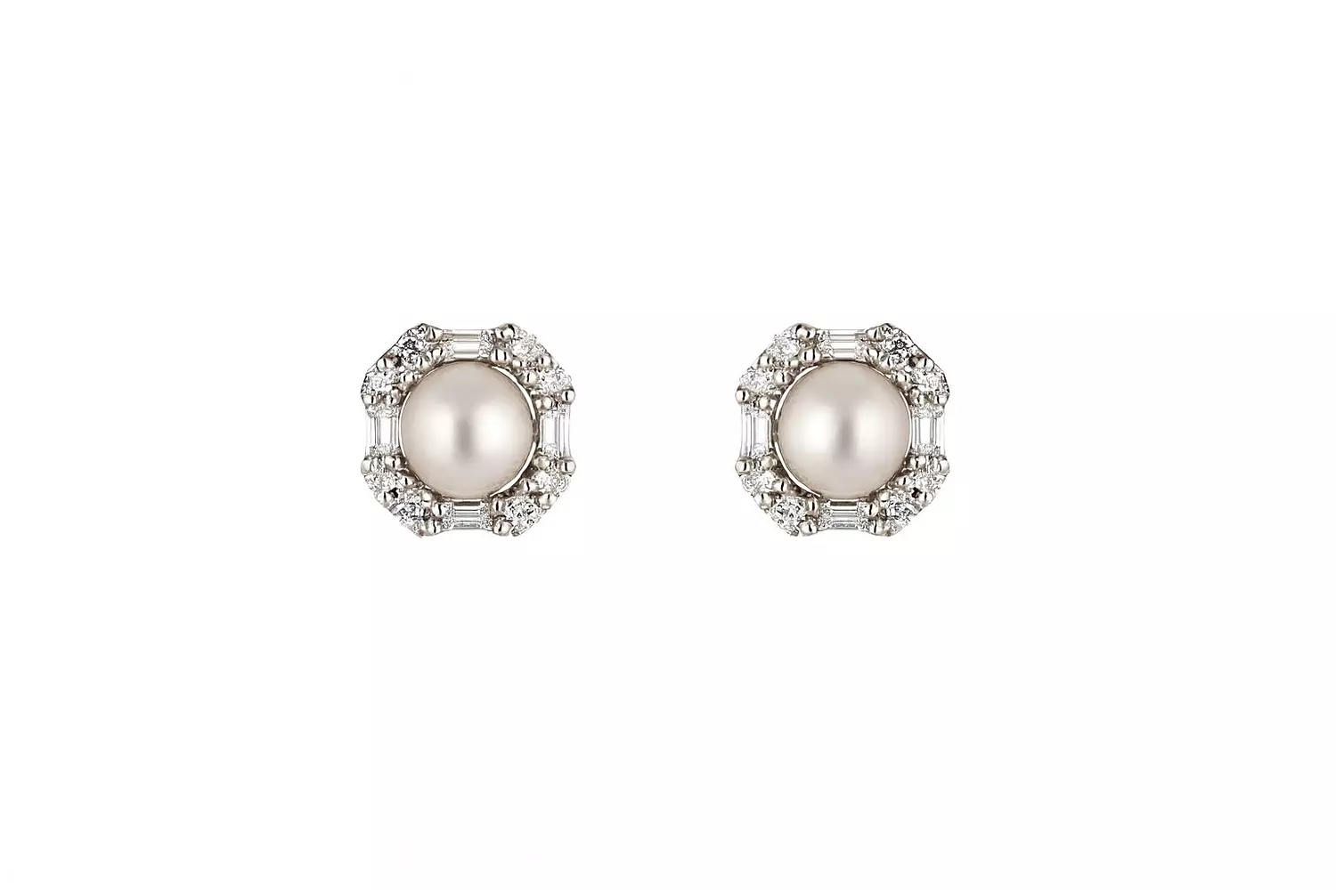 Silver Earrings Pearl image