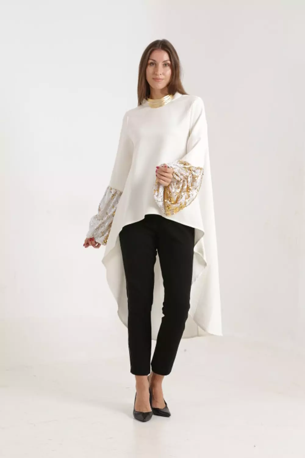 White soiree top image