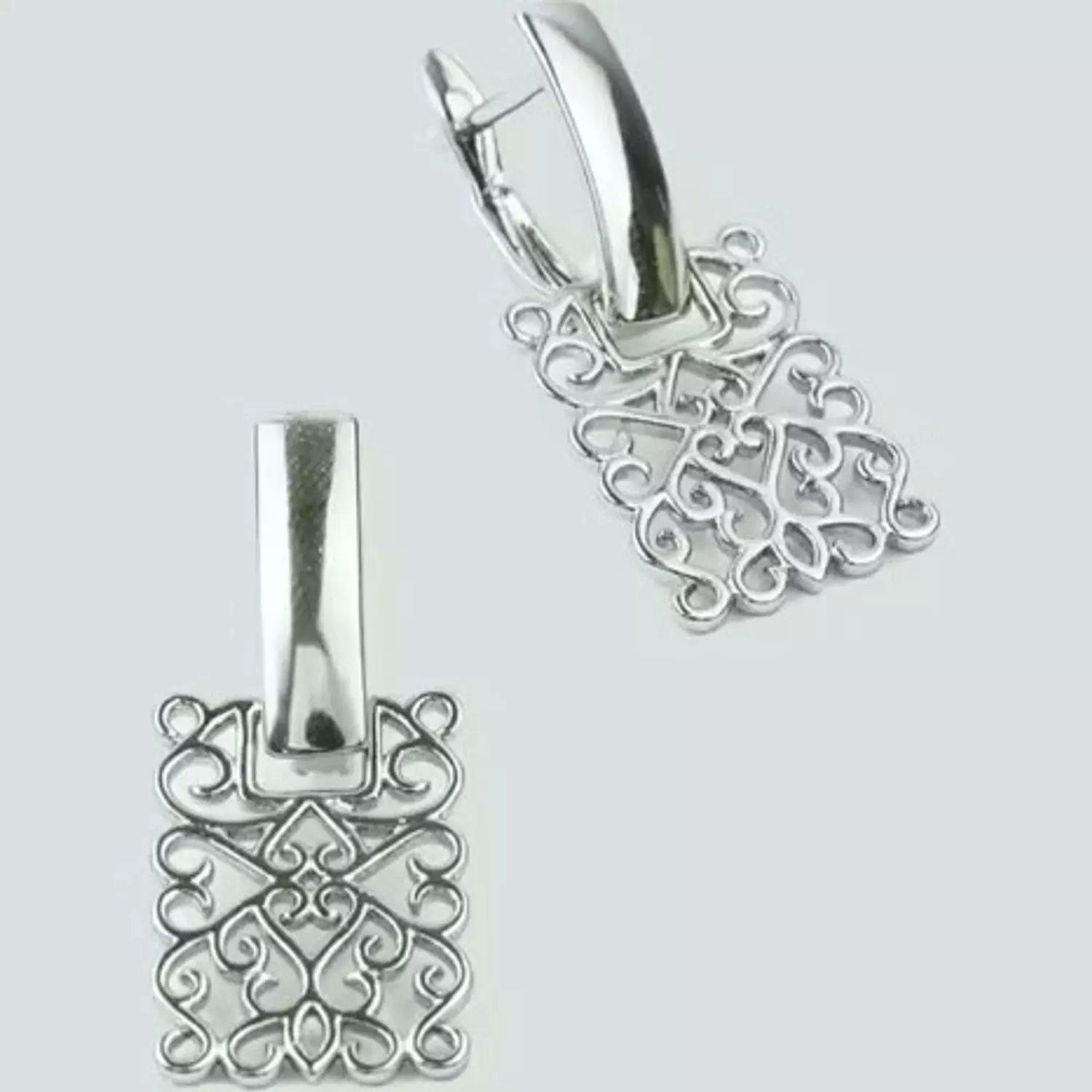 silver spirals earring image