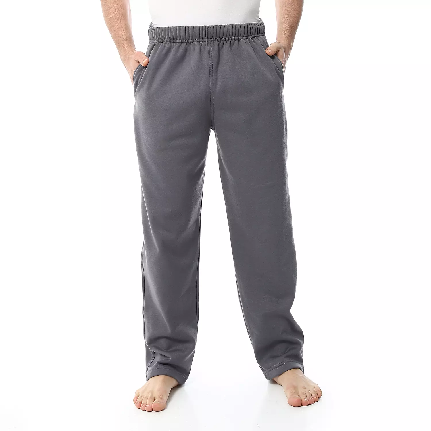 Winter Cotton Milton Plain Pajama Pants - 4043 - Grey image