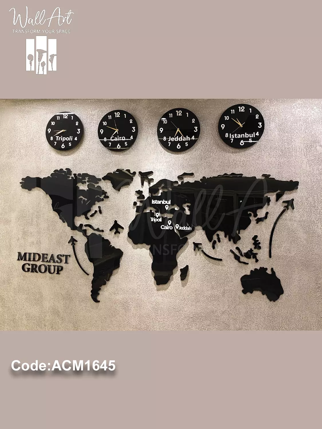 ACM1645- Acrylic Mirror World Map   image