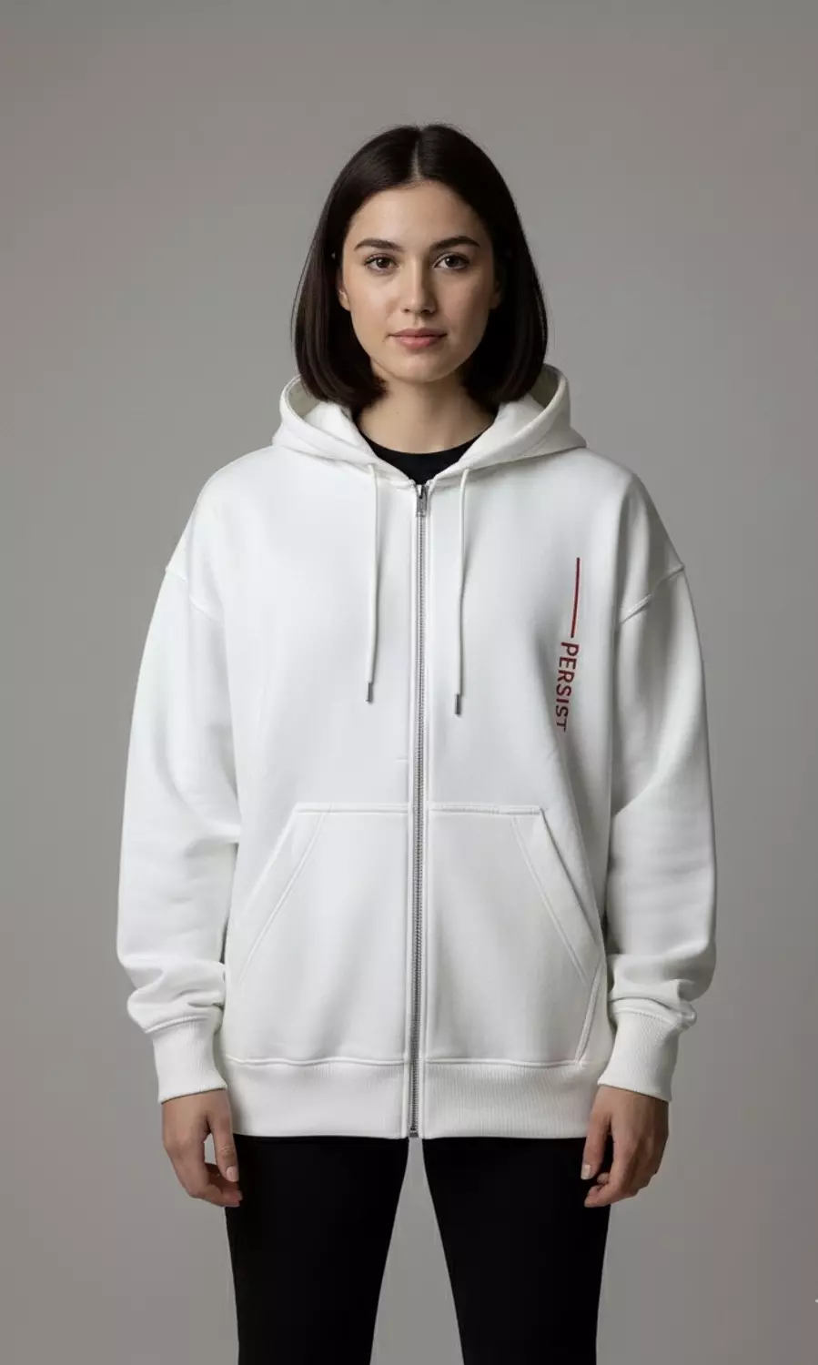 Persist ZIP UP Sweatshirt _ White 1