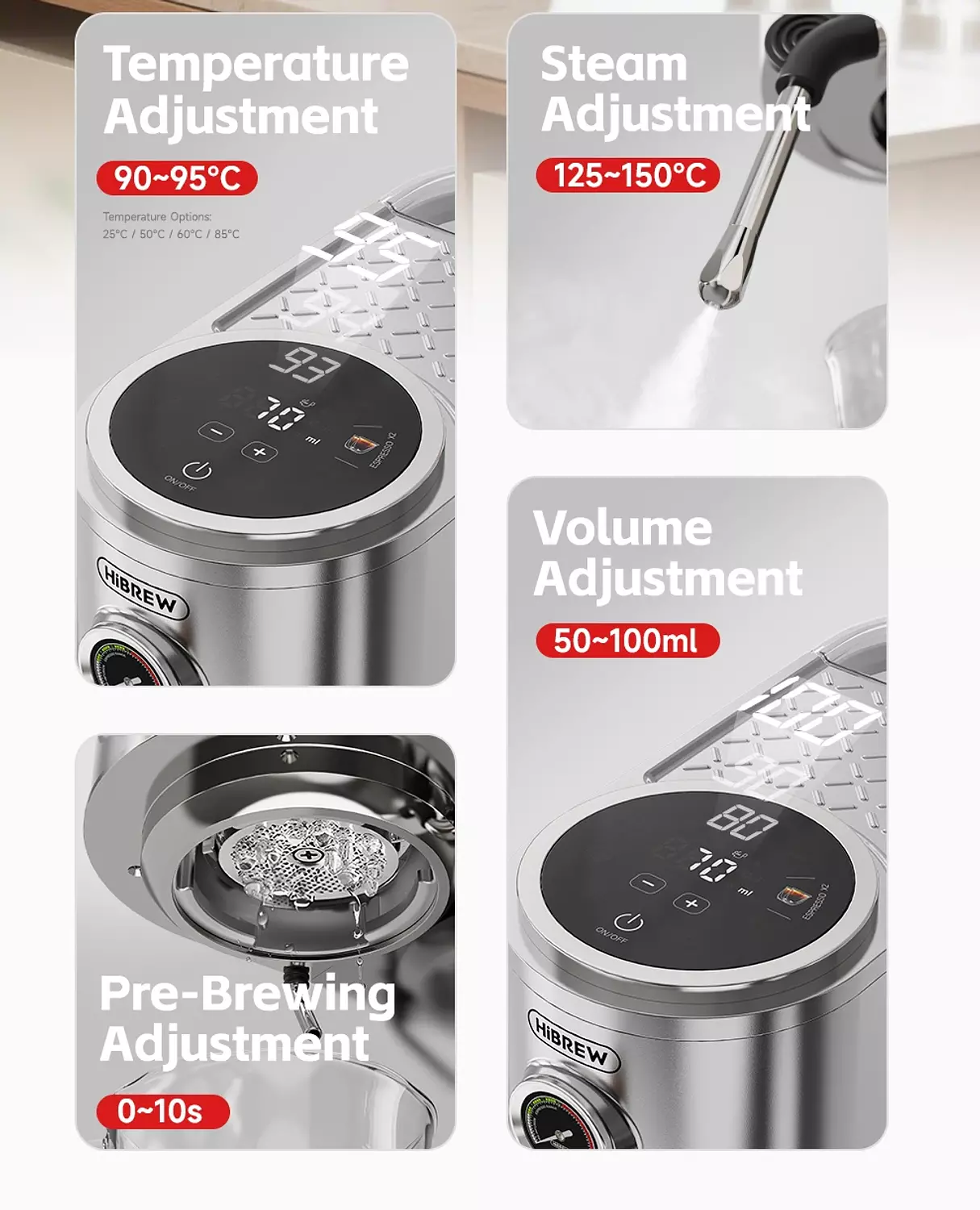 H13 Super Barista 58 mm port filter Touch screen dual boiler 11