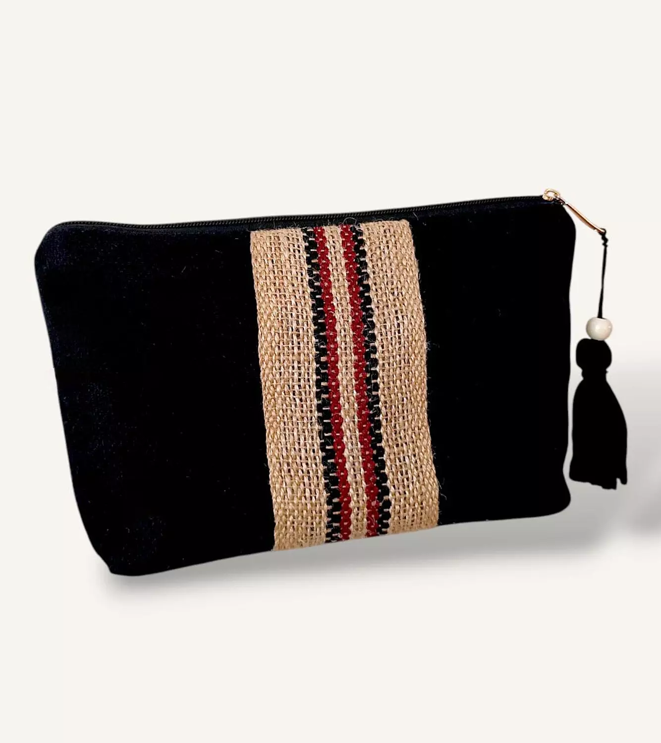 Black linen clutch  2