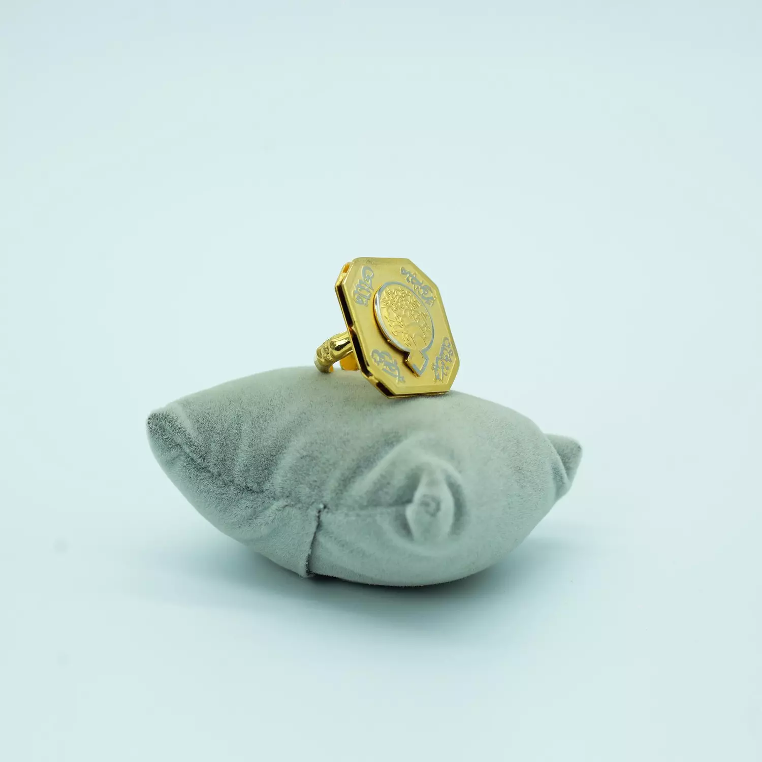 4-layer copper ring plated with matte and shiny gold and silver - free size - Islamic 4