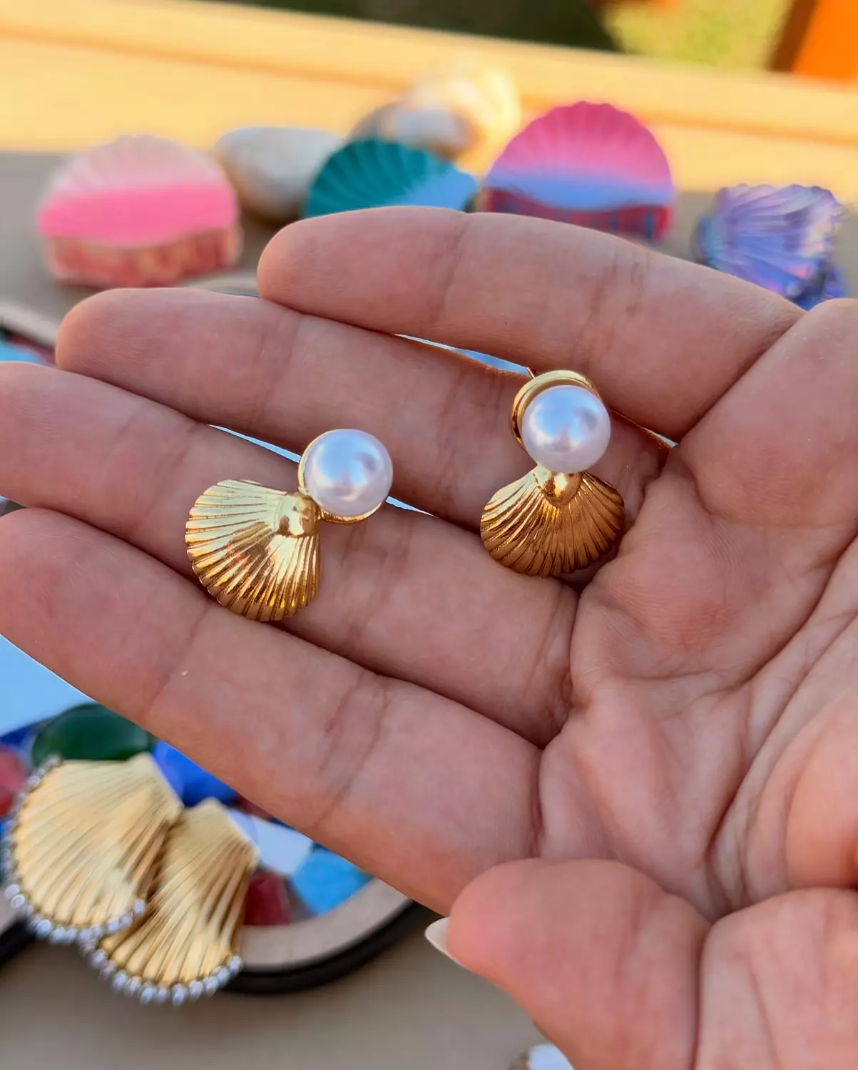 Pearl SeaShell Earrings  2