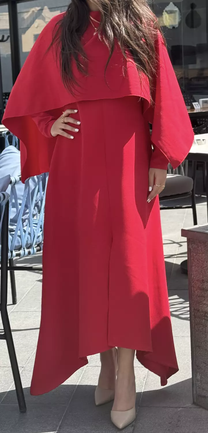 RED CAPE DRESS 8