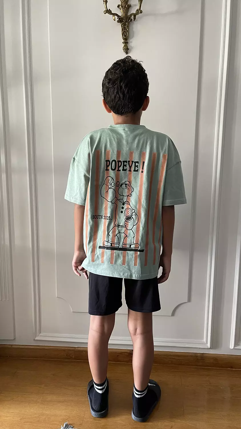 SOUTH Unisex Pastel Green POP-EYE Oversized t-shirt  image
