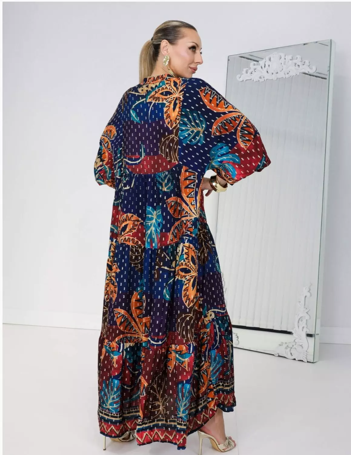 Navy blue boho dress 8