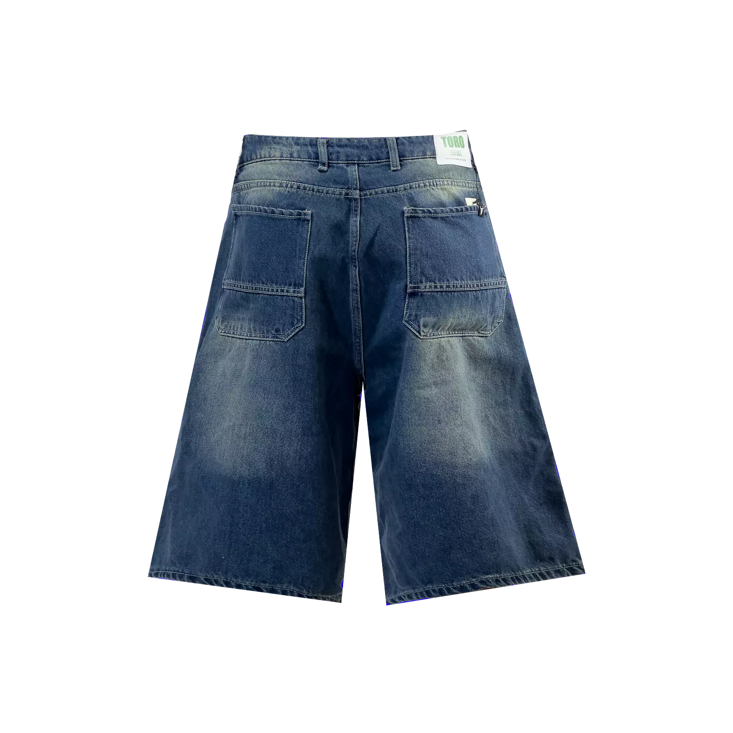 Baggy denim Bermuda jorts hover image