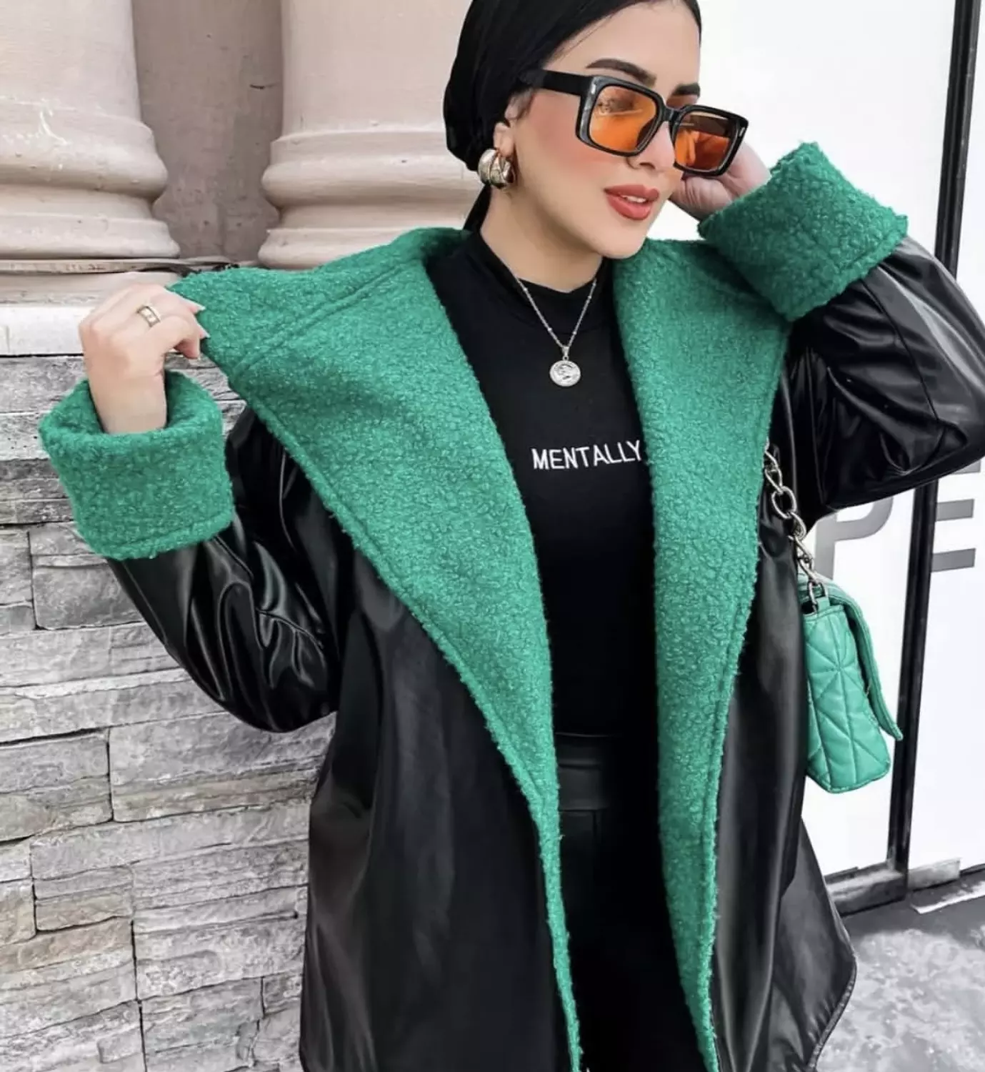 Green leather jacket  4