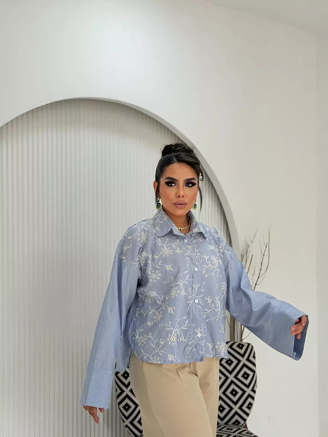 Floral Embroidered Shirt 2