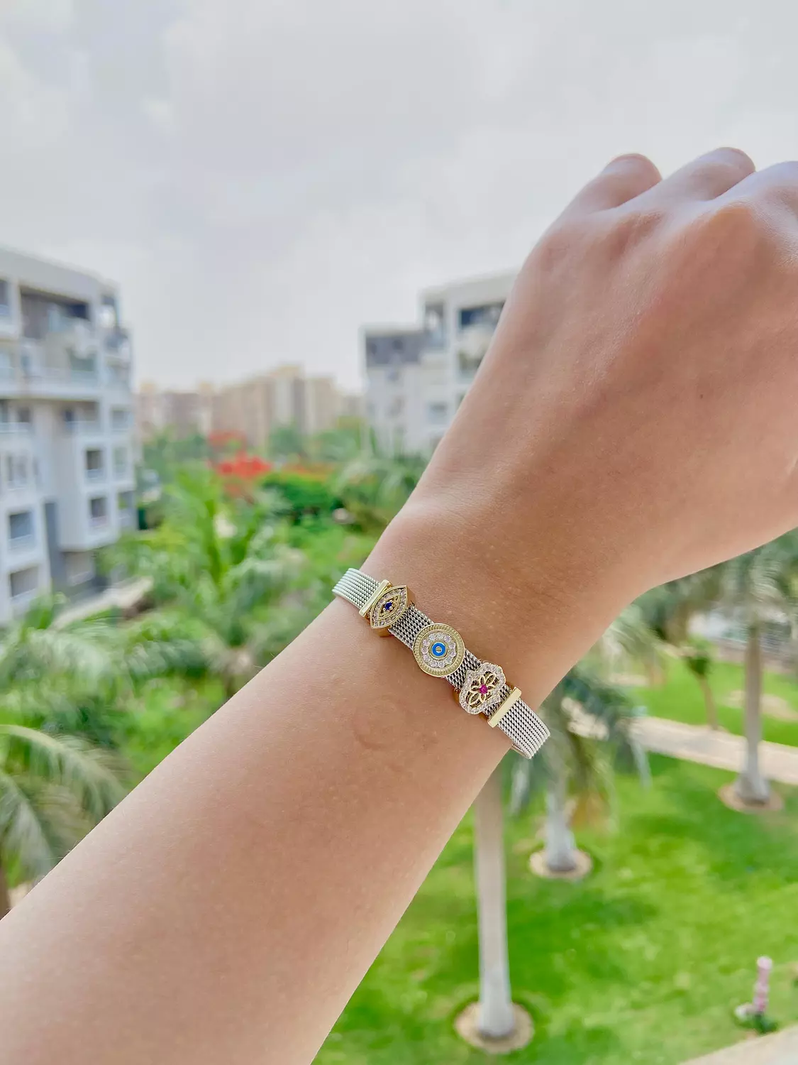 Charming silver link bracelet  6