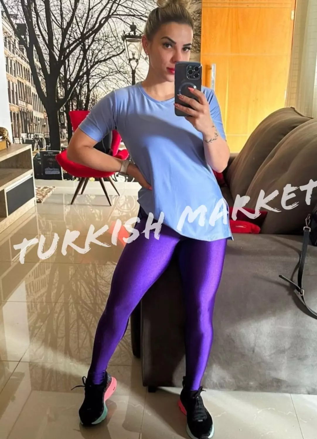 Plus Size Metallic leggings 4