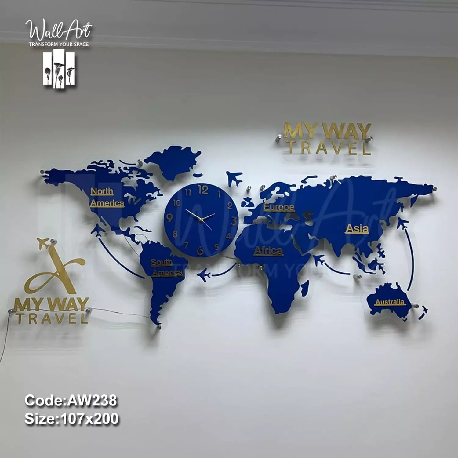 AW238-Lighted Acrylic World Map  8