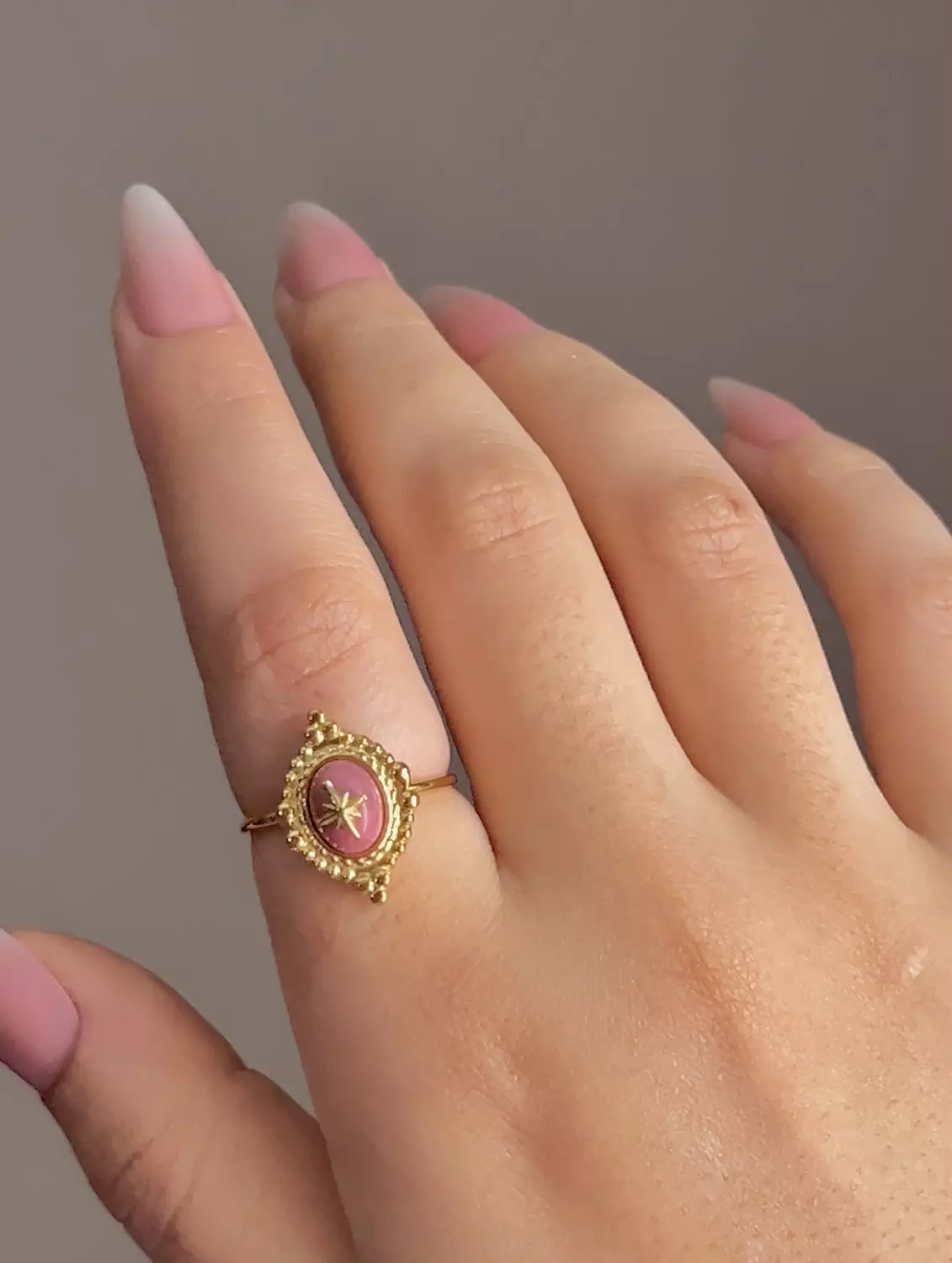 Royal pink stone ring image