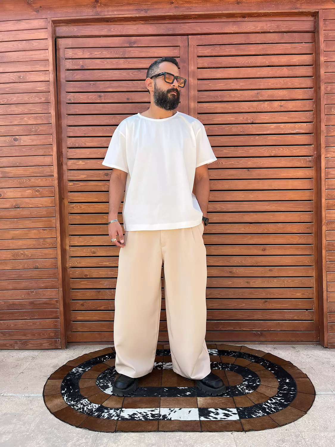 Classic Wide-Leg pants - Beige  image