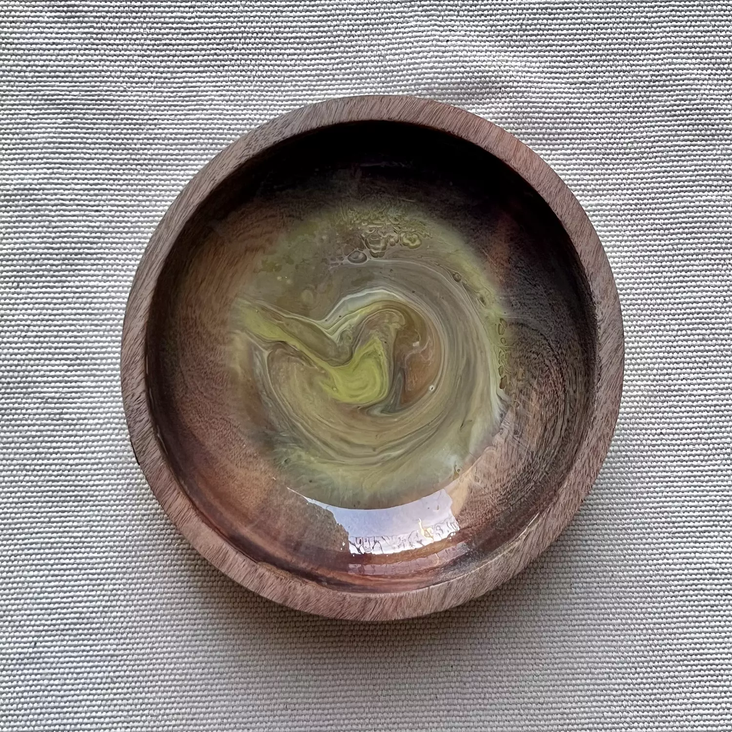 Yellow\Grey Wooden Bowl image