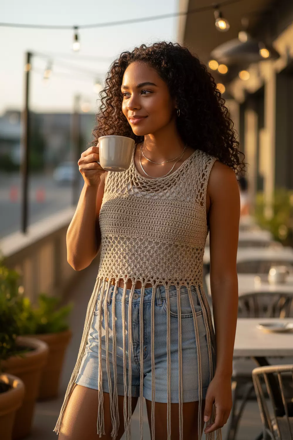 Fringes Crochet Top image