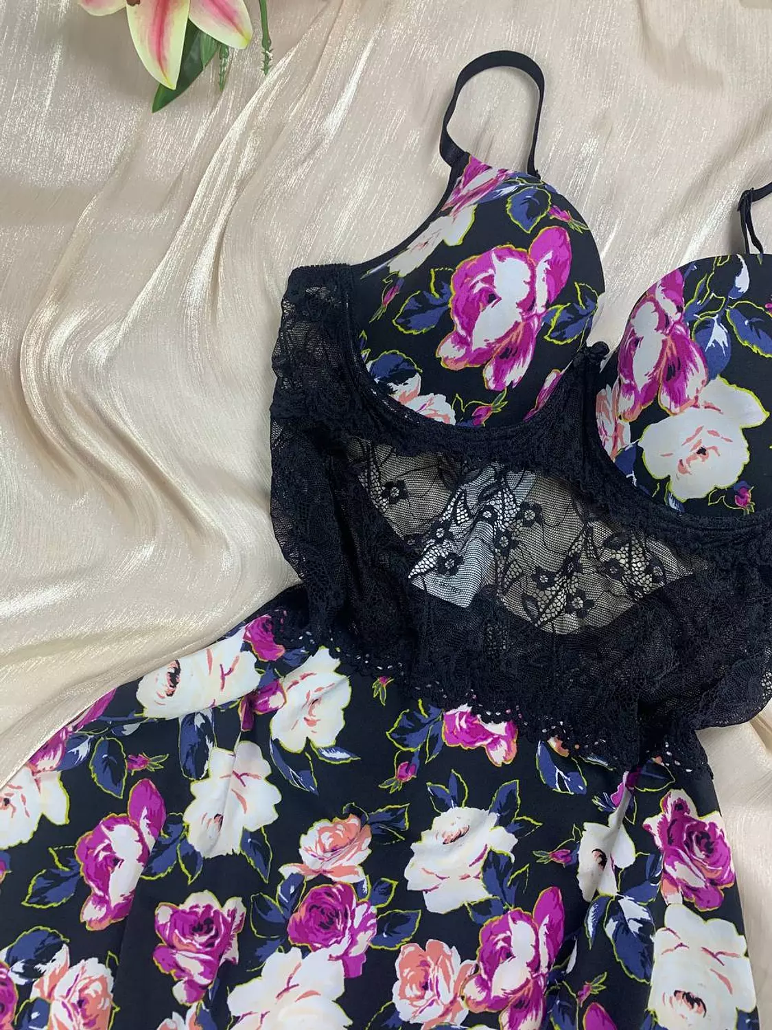 Floral padded jersey baby doll from dr secret   Xl to 75:77 k    hover image