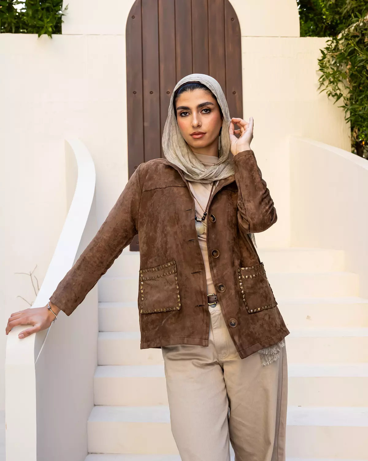 Studded Jacket in Havan 3