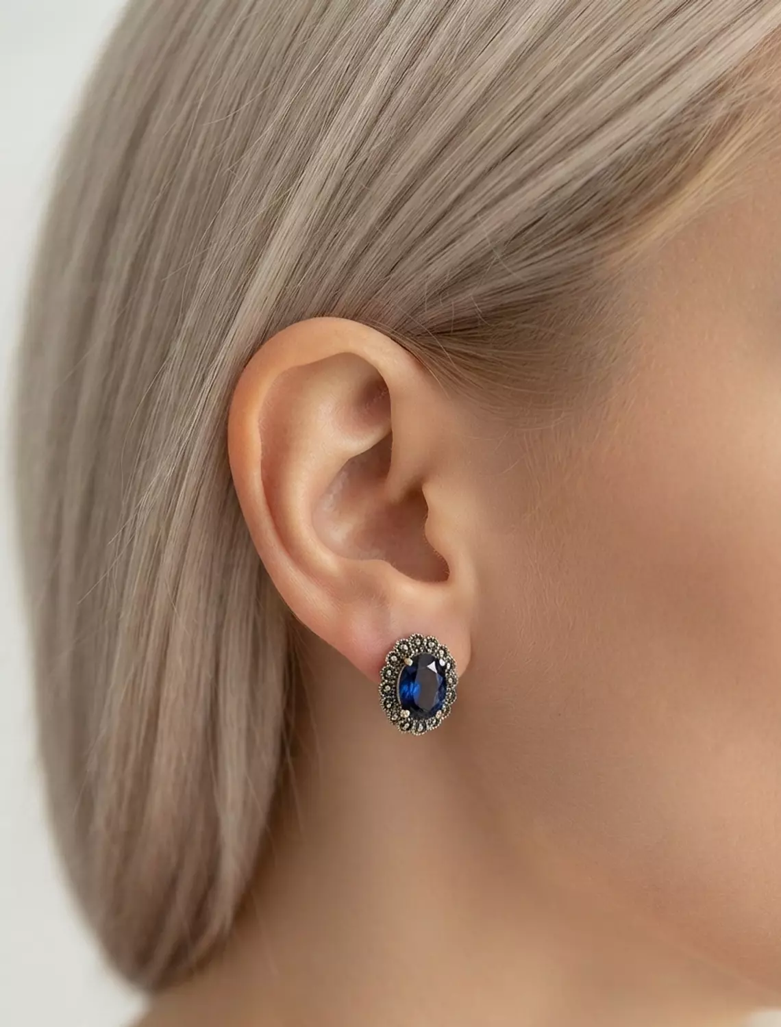 Blue marcasite earrings image