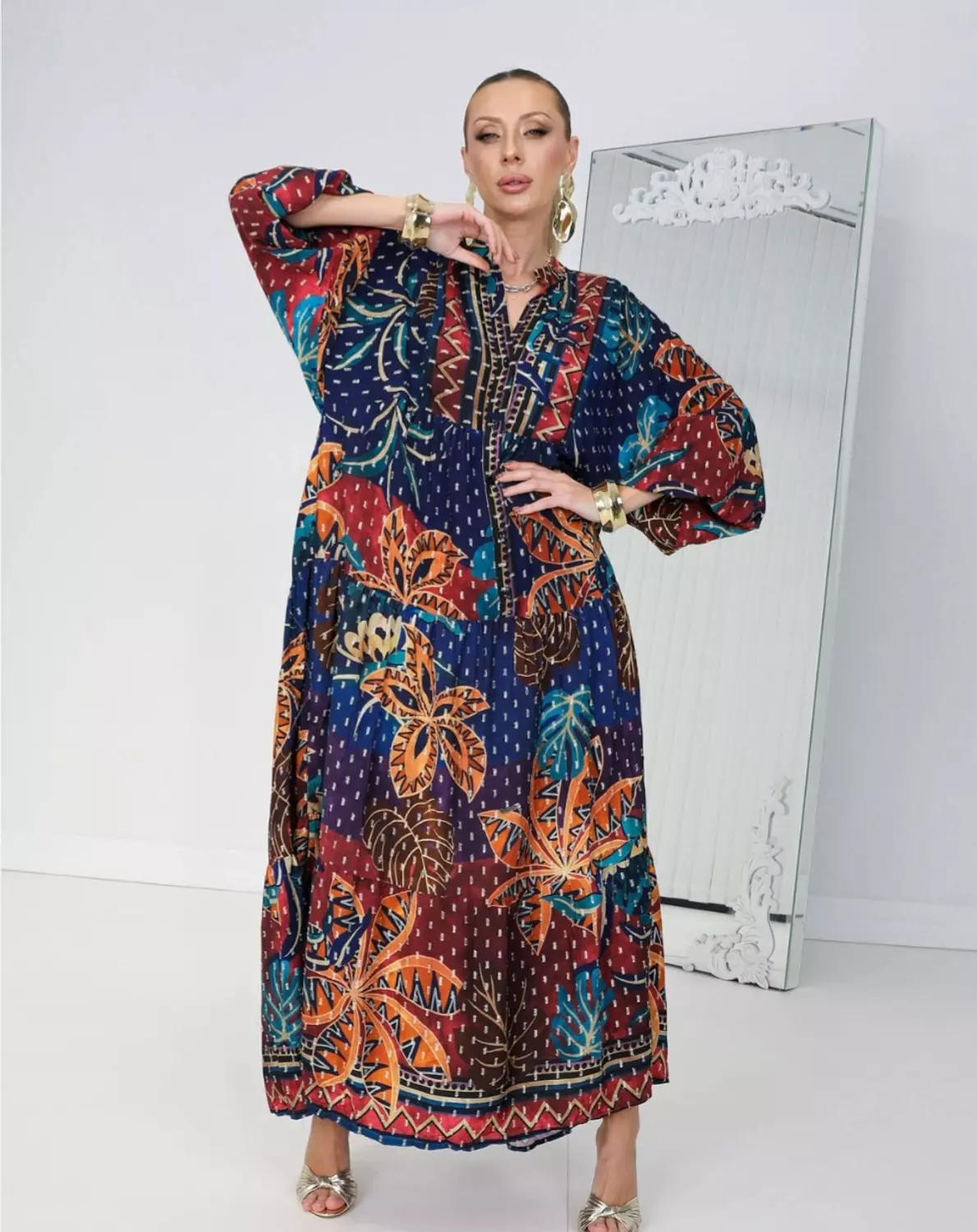 Navy blue boho dress 7