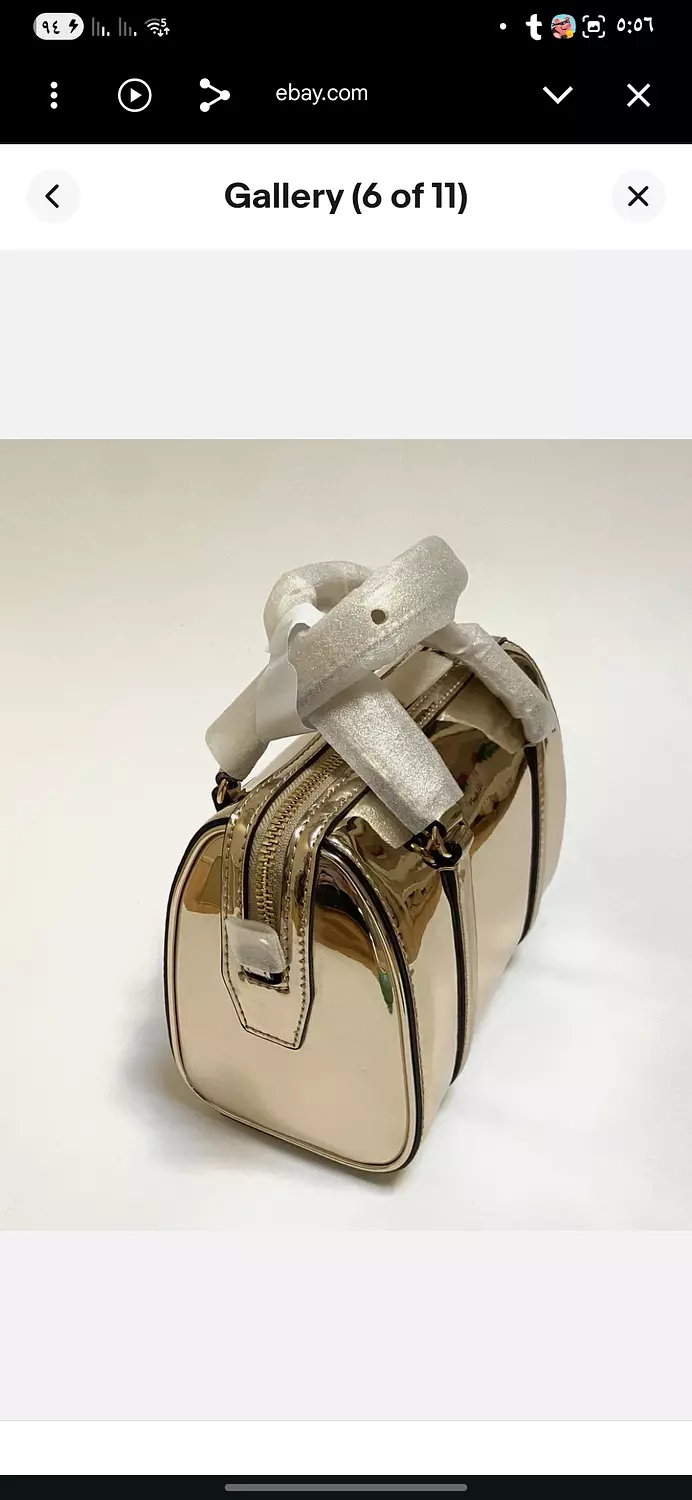 Michael Kors Metallic Satchel - Gold hover image