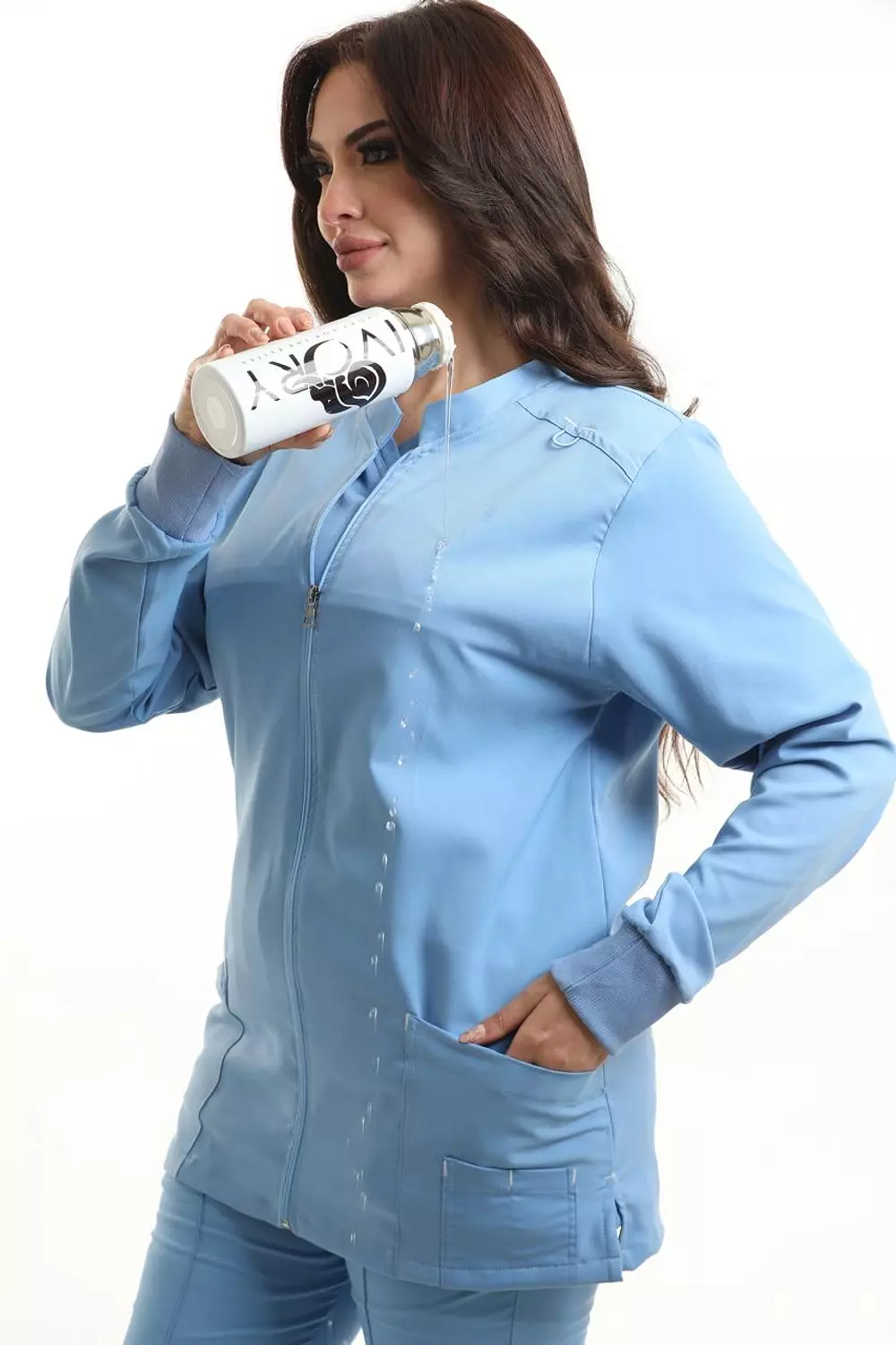 Sky Blue New Flexi Lab Coat 1