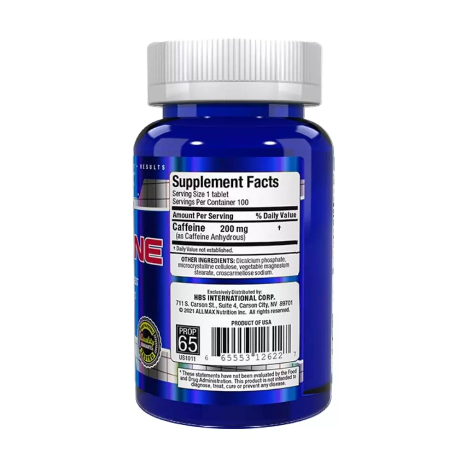 ALLMAX Caffeine 100 tablet 200mg hover image