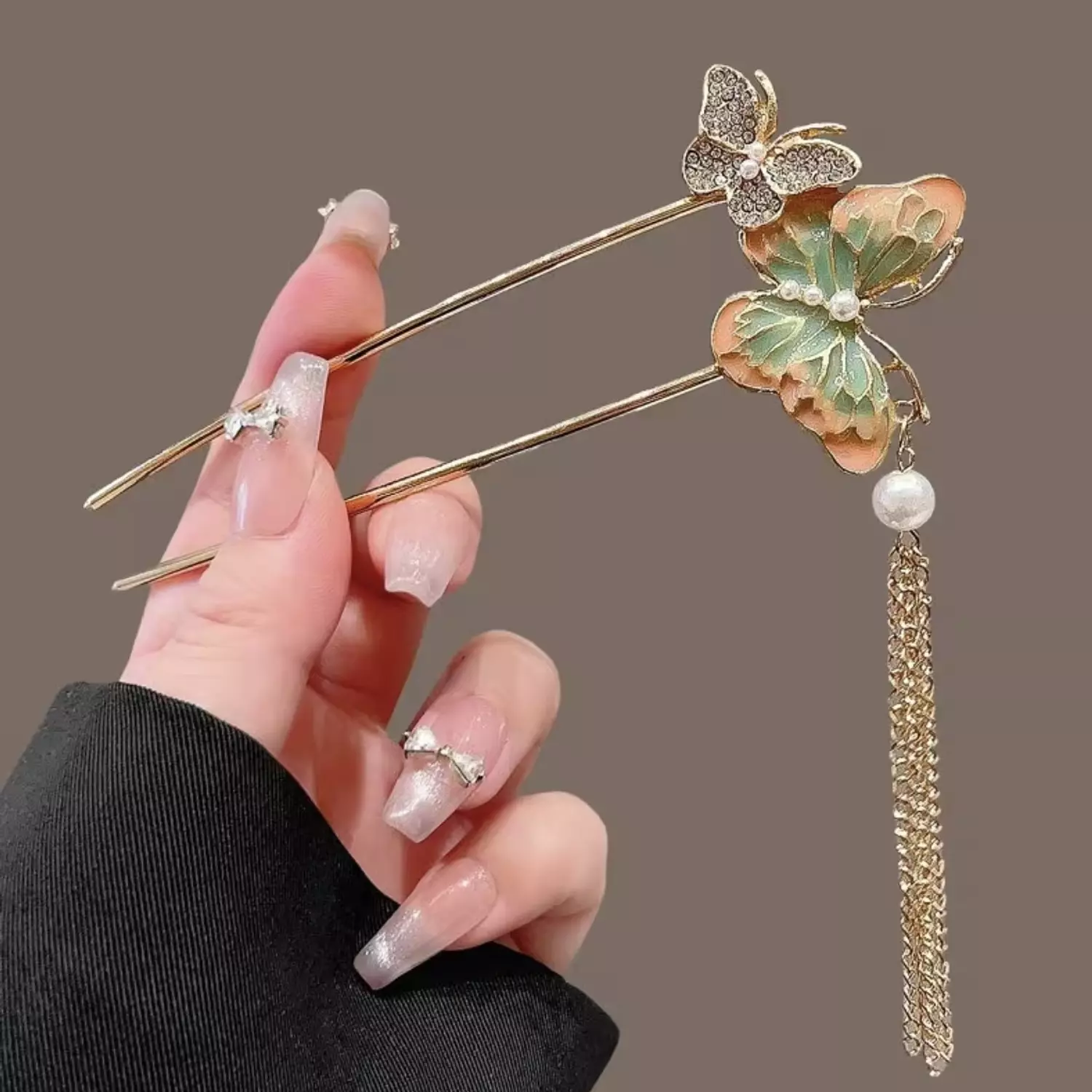 Butterfly Tassel Hair Fork 2