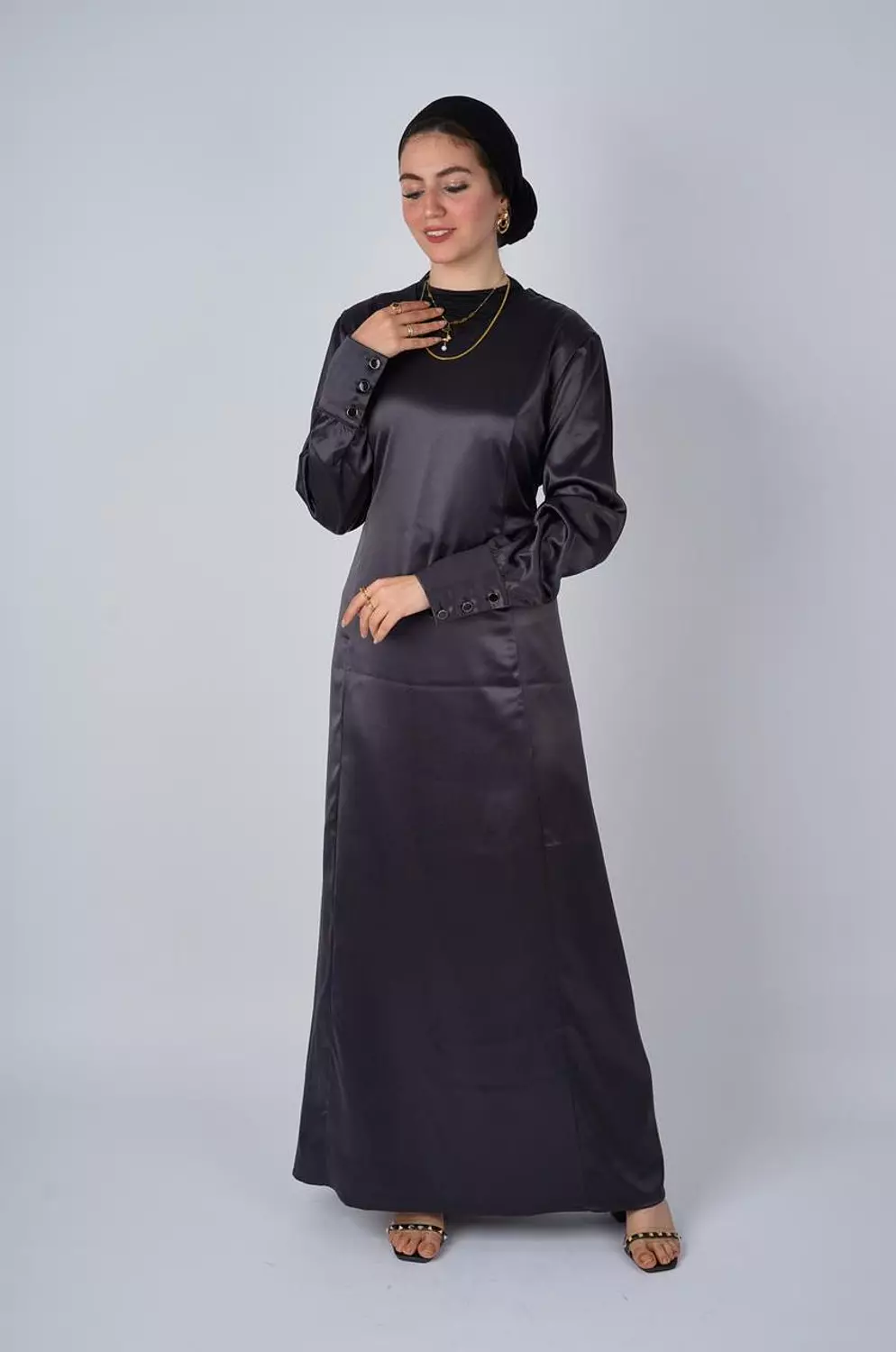 Black Satin Dress image