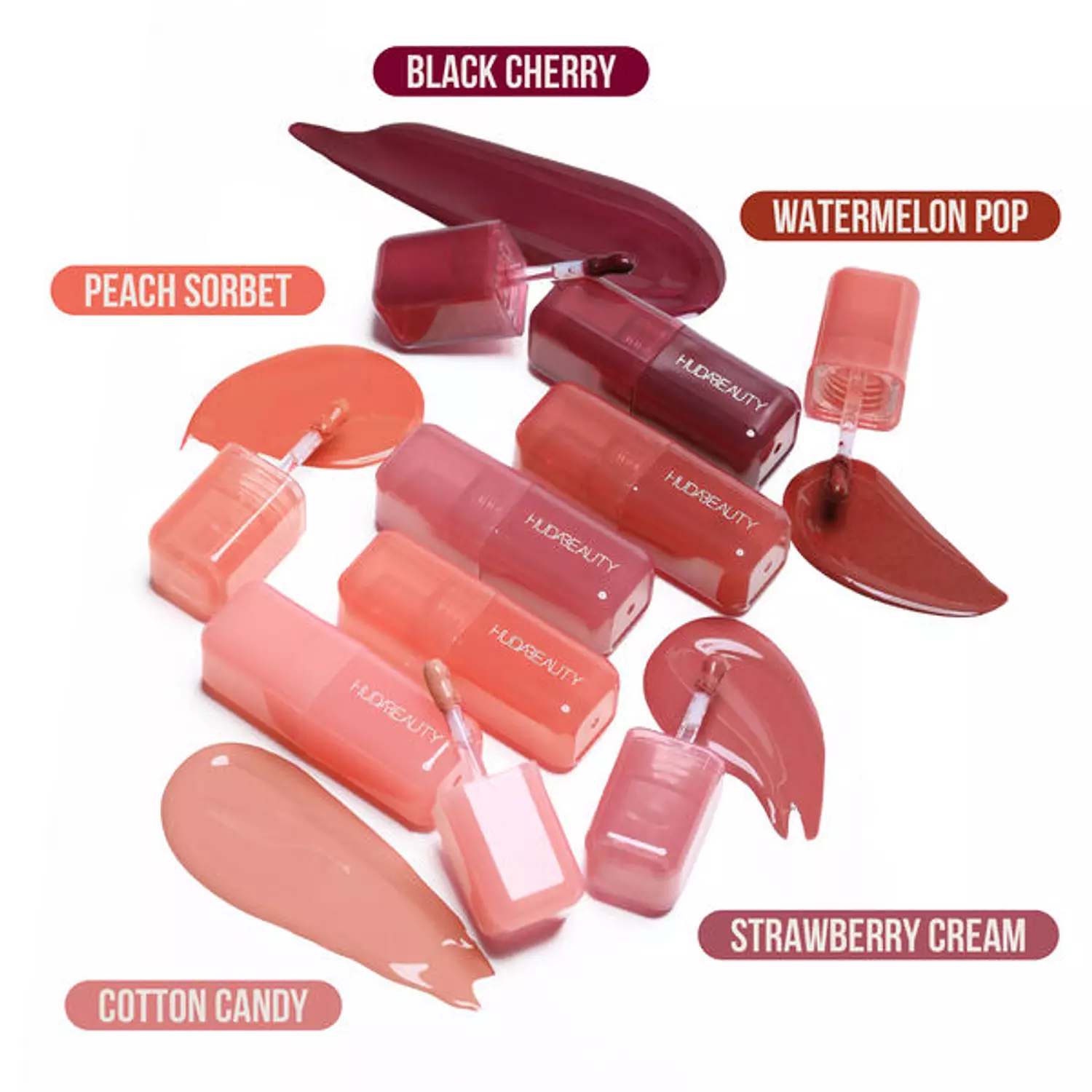 HUDA BEAUTY Mini Baby Blush Duo Set Strawberry Cream and Black Cherry 4