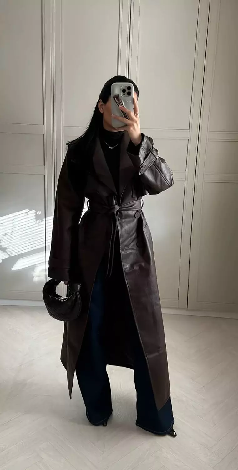 Longline Leather Duster Coat 4