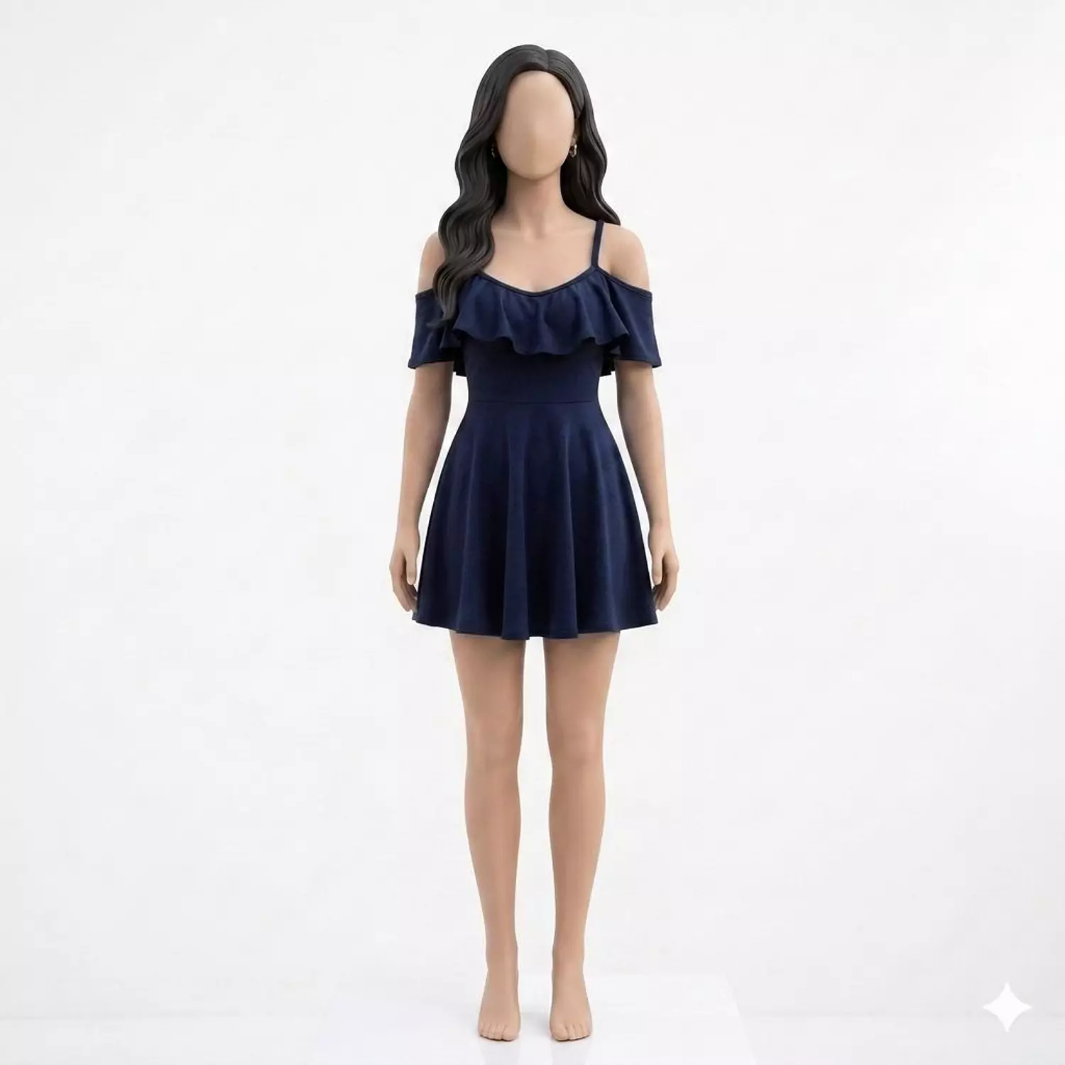 Ruffle Shoulder Mini Dress Mayo 2
