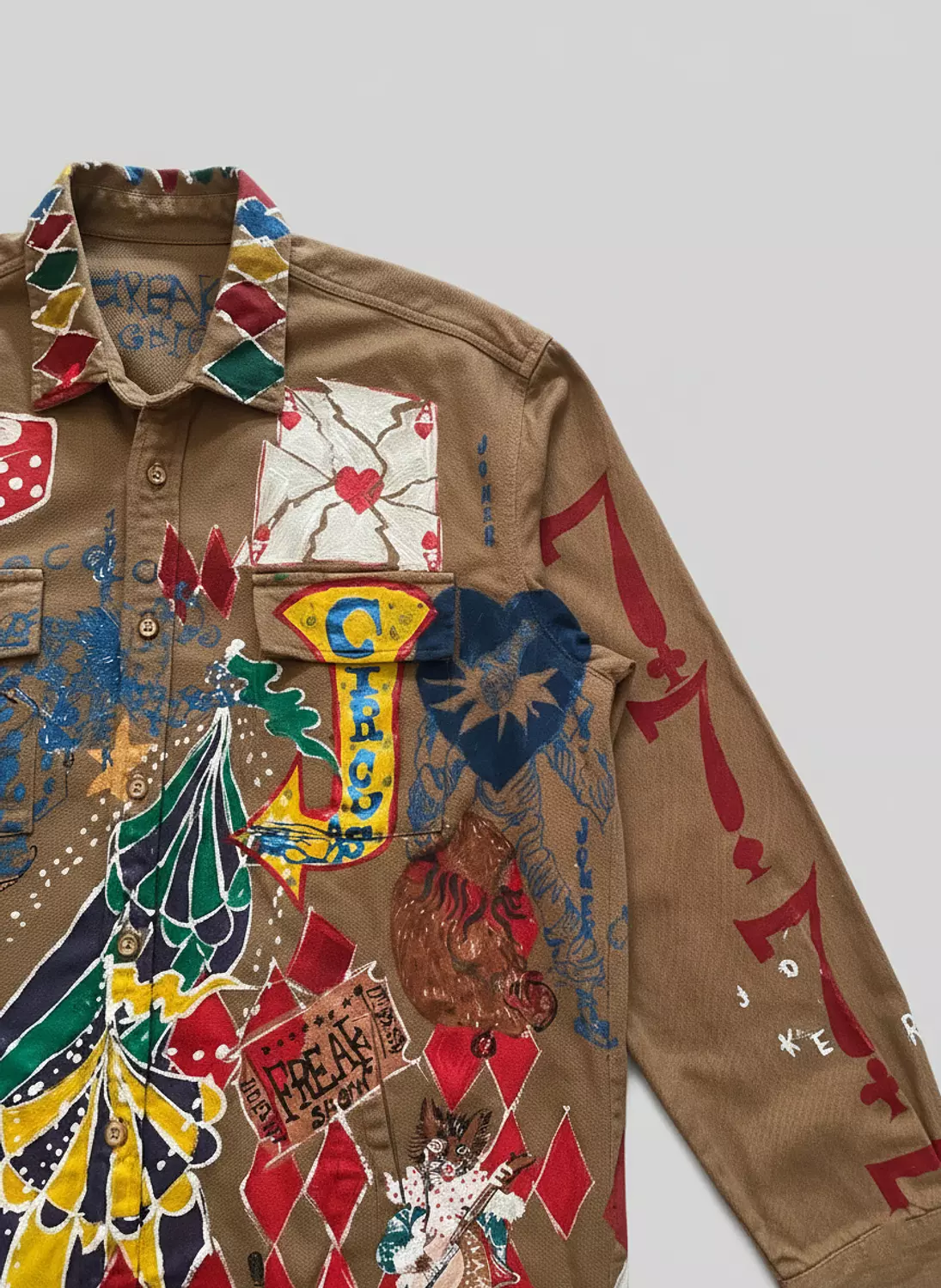 “The freak show-vintage circus “ hand-painted unisex jacket  2