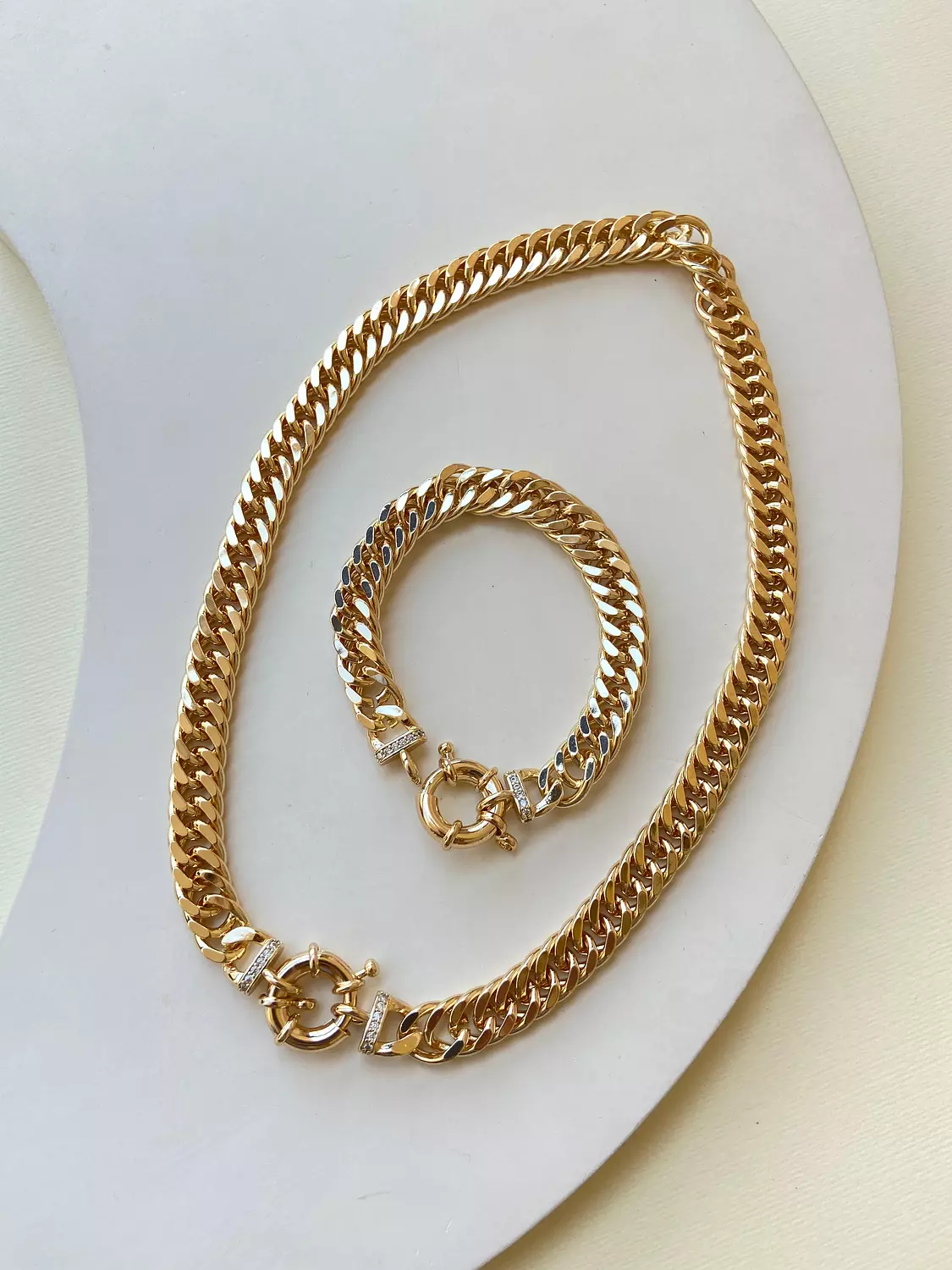 Chained necklace & bracelet image